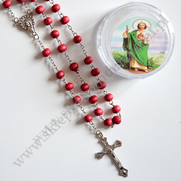 RÓŻANIEC DREWNIANY W PUDEŁKU - mix wzorów - 86303