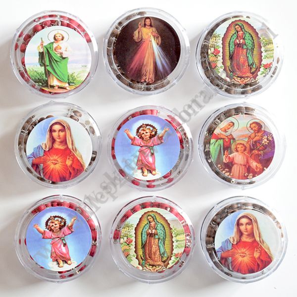 RÓŻANIEC DREWNIANY W PUDEŁKU - mix wzorów - 86303