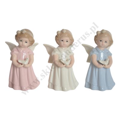 ANIOŁEK PORCELANOWY - wys. 10  cm - mix wzorów - 10236