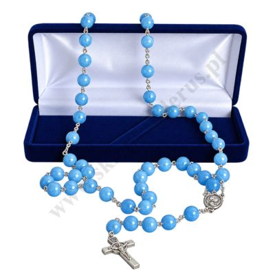 RÓŻANIEC AKWAMARYN W ETUI - 88818