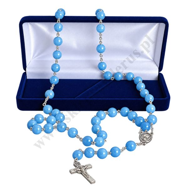 RÓŻANIEC AKWAMARYN W ETUI - 88818
