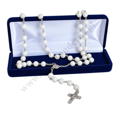 RÓŻANIEC AGAT BIAŁY W ETUI - 88200