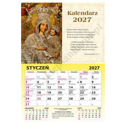 KALENDARZ ŚCIENNY ZRYWANY 2027