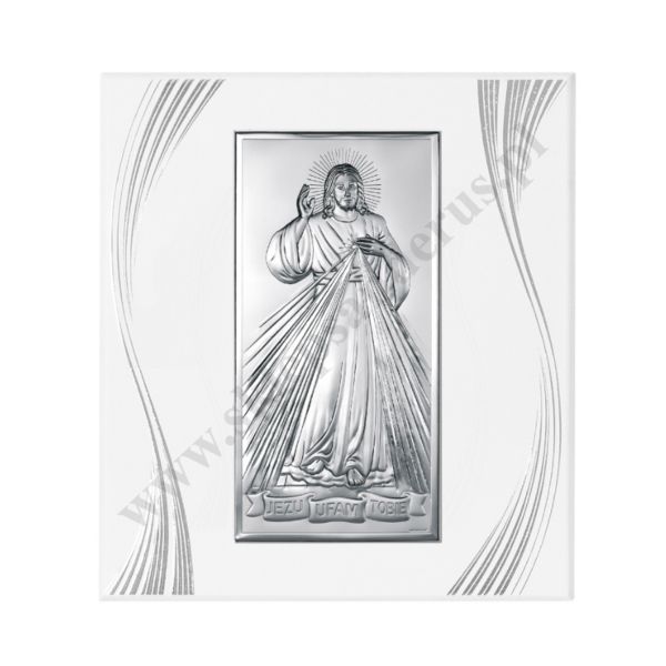 JEZU UFAM TOBIE - OBRAZEK SREBRNY 21 x 23 cm - 6443FP/2X
