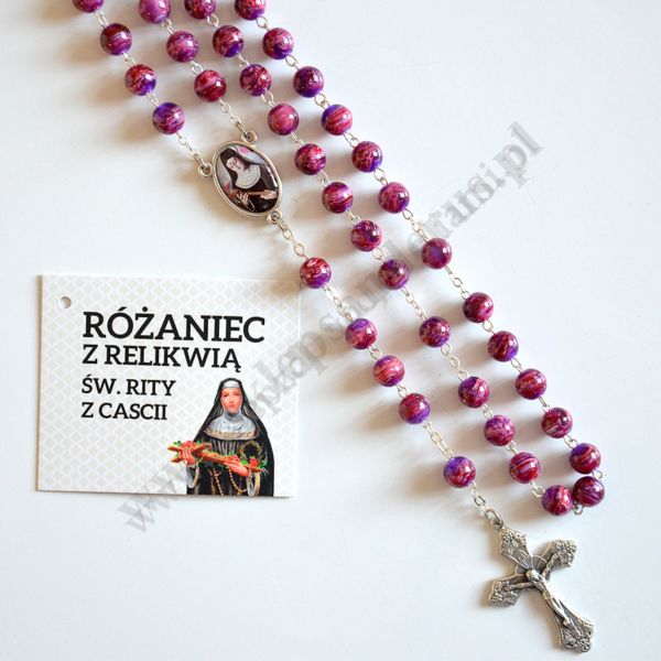 RÓŻANIEC Z RELIKWIAMI ŚW.RITY W WORECZKU - 89316