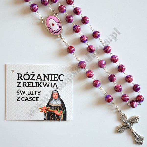 RÓŻANIEC Z RELIKWIAMI ŚW.RITY W WORECZKU - 89316