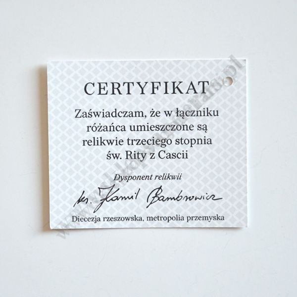 RÓŻANIEC Z RELIKWIAMI ŚW.RITY W WORECZKU - 89316
