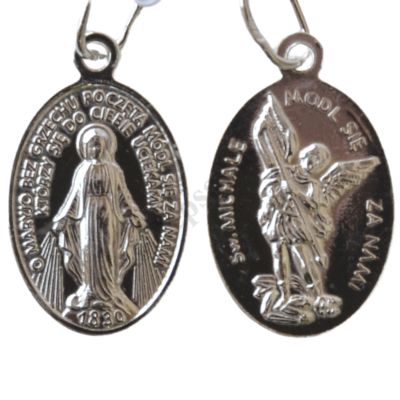 MEDALIK M.B. NIEPOKALANEJ I ŚW. MICHAŁA ARCHANIOŁA - wys. 1.9 cm - 60827