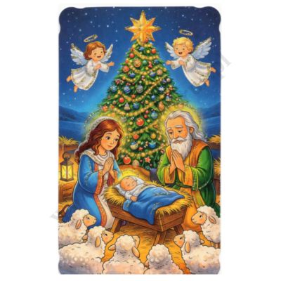 OBRAZEK KOLĘDOWY BROKAT - format 6.2 x 10.4 cm - PACZKA 100 szt. - 65476