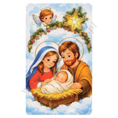 OBRAZEK KOLĘDOWY BROKAT - format 6.2 x 10.4 cm - PACZKA 100 szt. - 82842