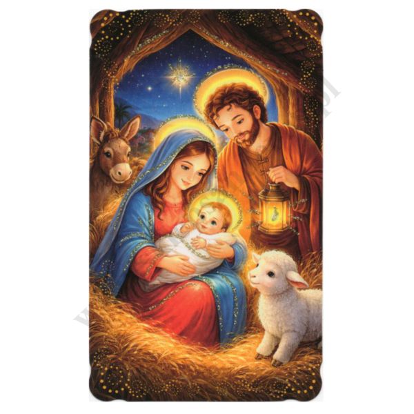 OBRAZEK KOLĘDOWY BROKAT - format 6.2 x 10.4 cm - PACZKA 100 szt. - 65467