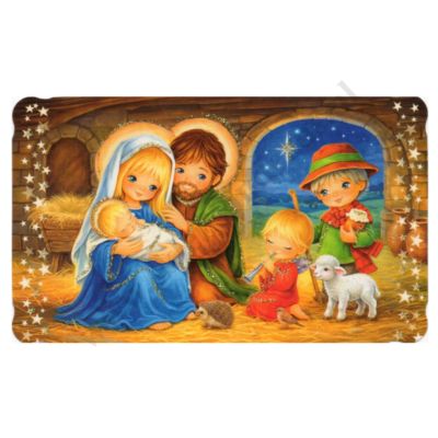OBRAZEK KOLĘDOWY BROKAT - format 10.4 x 6.2 cm - PACZKA 100 szt. - 82841