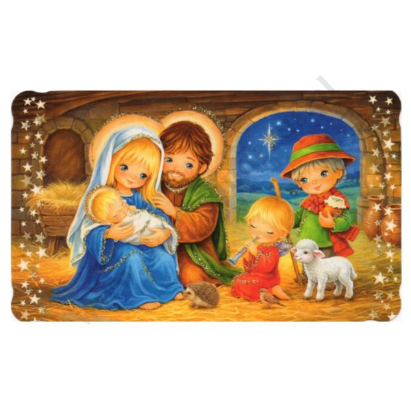 OBRAZEK KOLĘDOWY BROKAT - format 10.4 x 6.2 cm - PACZKA 100 szt. - 82841