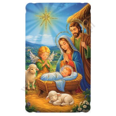 OBRAZEK KOLĘDOWY BROKAT - format 6.2 x 10.4 cm - PACZKA 100 szt. - 65470