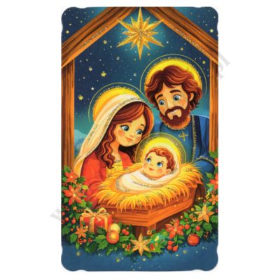 OBRAZEK KOLĘDOWY BROKAT - format 6.2 x 10.4 cm - PACZKA 100 szt. - 65471