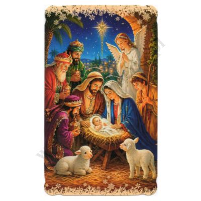 OBRAZEK KOLĘDOWY BROKAT - format 6.2 x 10.4 cm - PACZKA 100 szt. - 73336