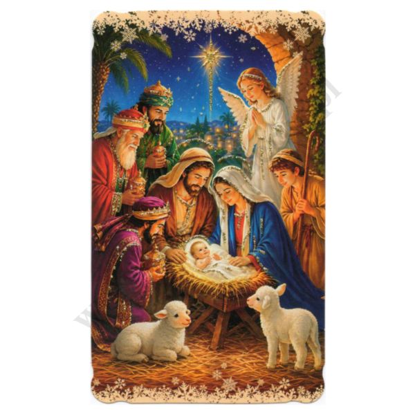 OBRAZEK KOLĘDOWY BROKAT - format 6.2 x 10.4 cm - PACZKA 100 szt. - 73336