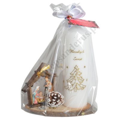 ŚWIECA BOŻONARODZENIOWA - wys. 21 cm - mix wzorów - 68653