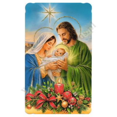 OBRAZEK KOLĘDOWY BROKAT - format 8.9 x 14.7 cm - PACZKA 100 szt. - 73353