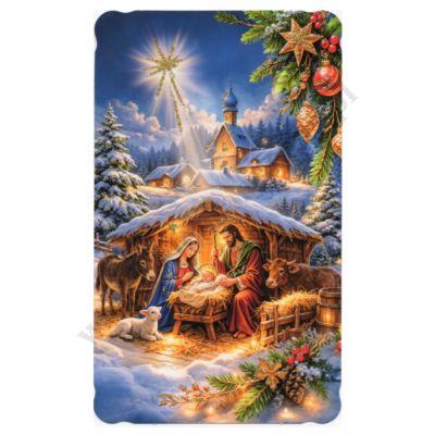 OBRAZEK KOLĘDOWY BROKAT - format 8.9 x 14.7 cm - PACZKA 100 szt. - 30167