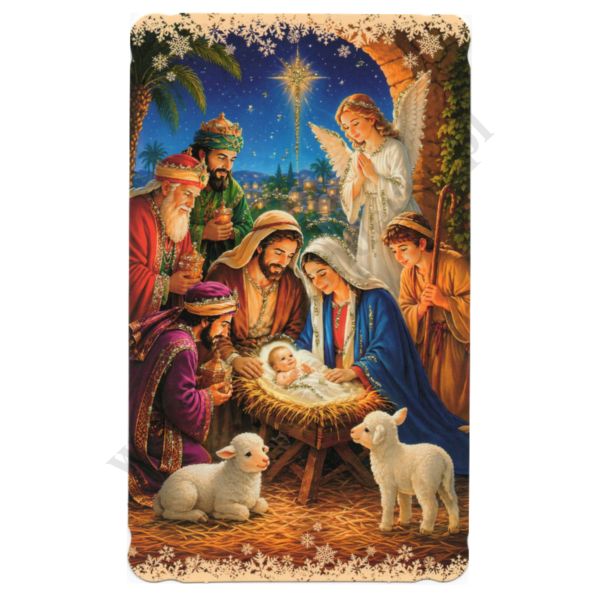 OBRAZEK KOLĘDOWY BROKAT - format 8.9 x 14.7 cm - PACZKA 100 szt. - 30168