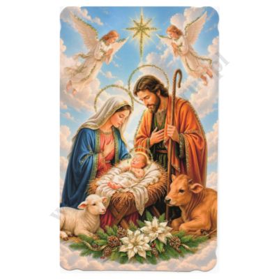 OBRAZEK KOLĘDOWY BROKAT - format 8.9 x 14.7 cm - PACZKA 100 szt. - 73356