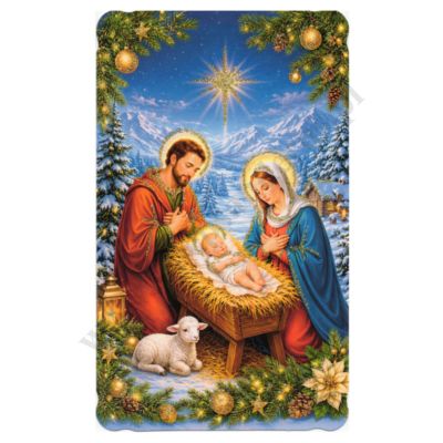 OBRAZEK KOLĘDOWY BROKAT - format 8.9 x 14.7 cm - PACZKA 100 szt. - 30169