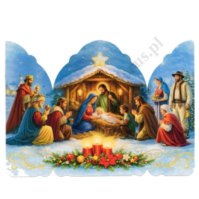 OBRAZEK KOLĘDOWY - TRYPTYK SZOPKA - PACZKA 100 szt. - 87085