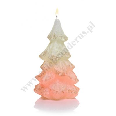 ŚWIECA CHOINKA Z DIODĄ - wys. 15 cm - mix kolorów - 50336