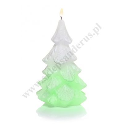 ŚWIECA CHOINKA Z DIODĄ - wys. 15 cm - mix kolorów - 50336