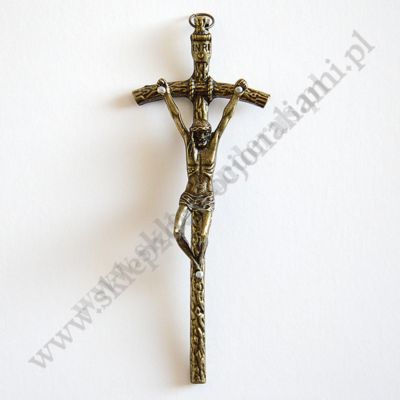 KRZYŻ PAPIESKI METALOWY - wys.14 cm - 72484