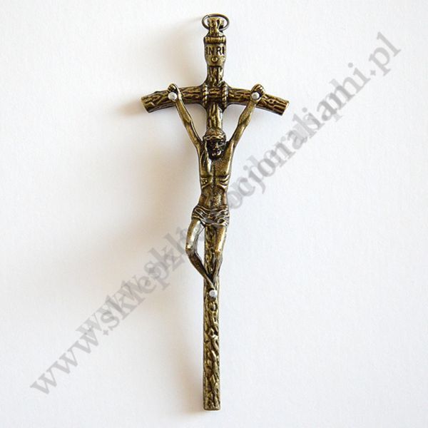 KRZYŻ PAPIESKI METALOWY - wys.14 cm - 72484