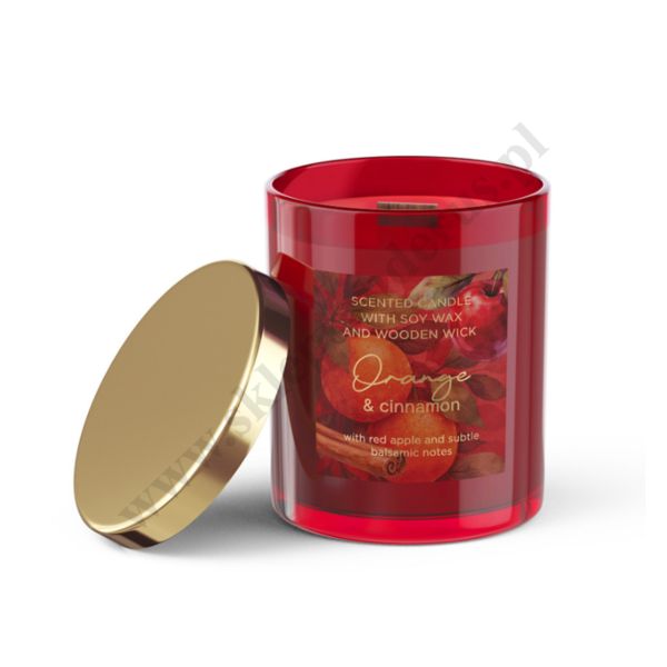 ŚWIECA ZAPACHOWA W SZKLE. ORANGE & CINNAMON - 65155