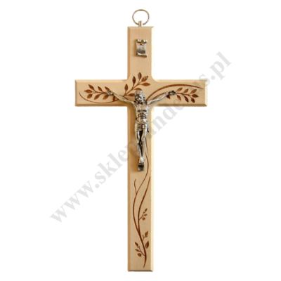 KRZYŻ DREWNIANY RZEŹBIONY - wys. 28 cm - 11846