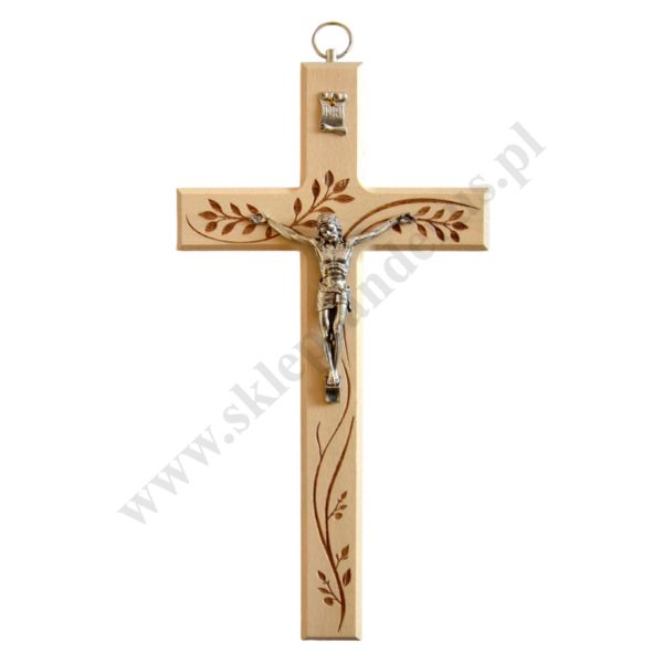 KRZYŻ DREWNIANY RZEŹBIONY - wys. 28 cm - 11846