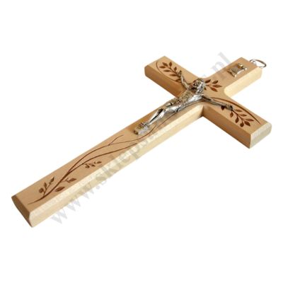 KRZYŻ DREWNIANY RZEŹBIONY - wys. 28 cm - 11846