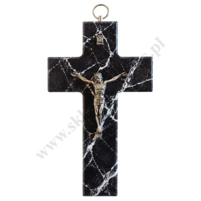 KRZYŻ CIEMNY MARMUREK - wys. 20 cm - 51526