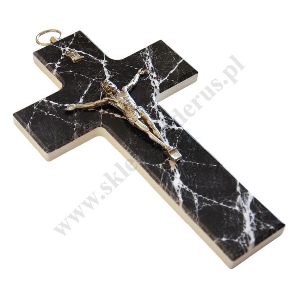 KRZYŻ CIEMNY MARMUREK - wys. 20 cm - 51526