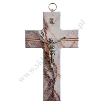KRZYŻ MARMUREK BRĄZ - wys. 20 cm - 84618