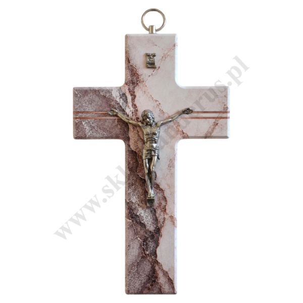 KRZYŻ MARMUREK BRĄZ - wys. 20 cm - 84618