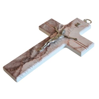 KRZYŻ MARMUREK BRĄZ - wys. 20 cm - 84618