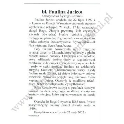 BŁ.PAULINA JARICOT - obrazek 6.5 x 10 cm - paczka 100 szt. - 60995