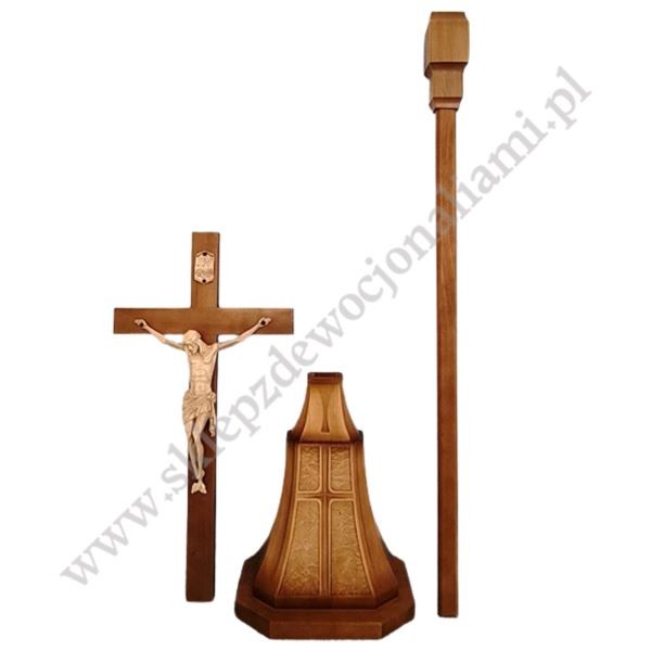 KRZYŻ OŁTARZOWO PROCESYJNY DREWNIANY - 87735
