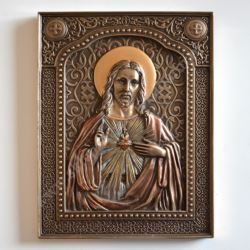 SERCE PANA JEZUSA - płaskorzeźba 14.6 x 18.8 cm - 86588