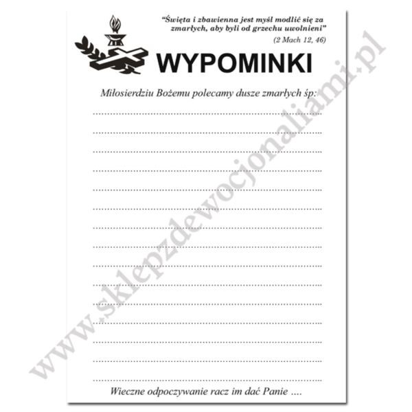 WYPOMINKI UNIWERSALNE - format A6 - 100 szt.
