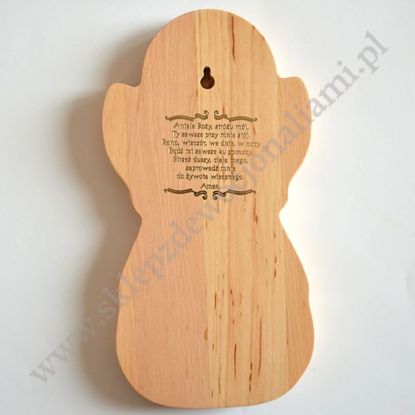 ANIOŁ STRÓŻ - drewniana pamiątka wys.25 cm - 80645