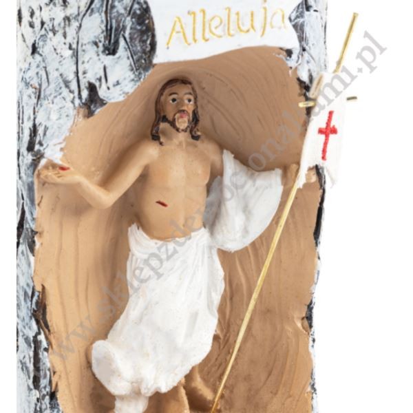JEZUS ZMARTWYCHWSTAŁY ZE ŚWIECĄ - wys. 13 cm - 69588