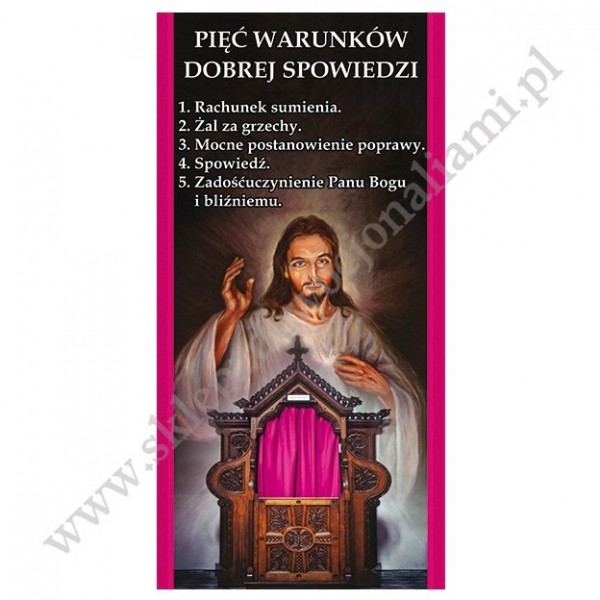 PIĘĆ WARUNKÓW DOBREJ SPOWIEDZI - BANER KATECHETYCZNY - WZÓR 4