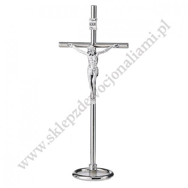 KRZYŻ METALOWY STOJĄCY - wys. 16 cm - 3856