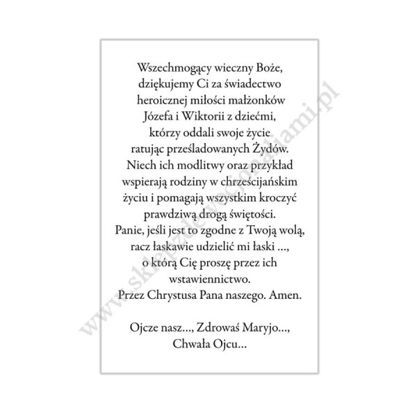 BŁ. RODZINA ULMÓW - obrazek 6.5 x 10 cm - paczka 100 szt. - 88837